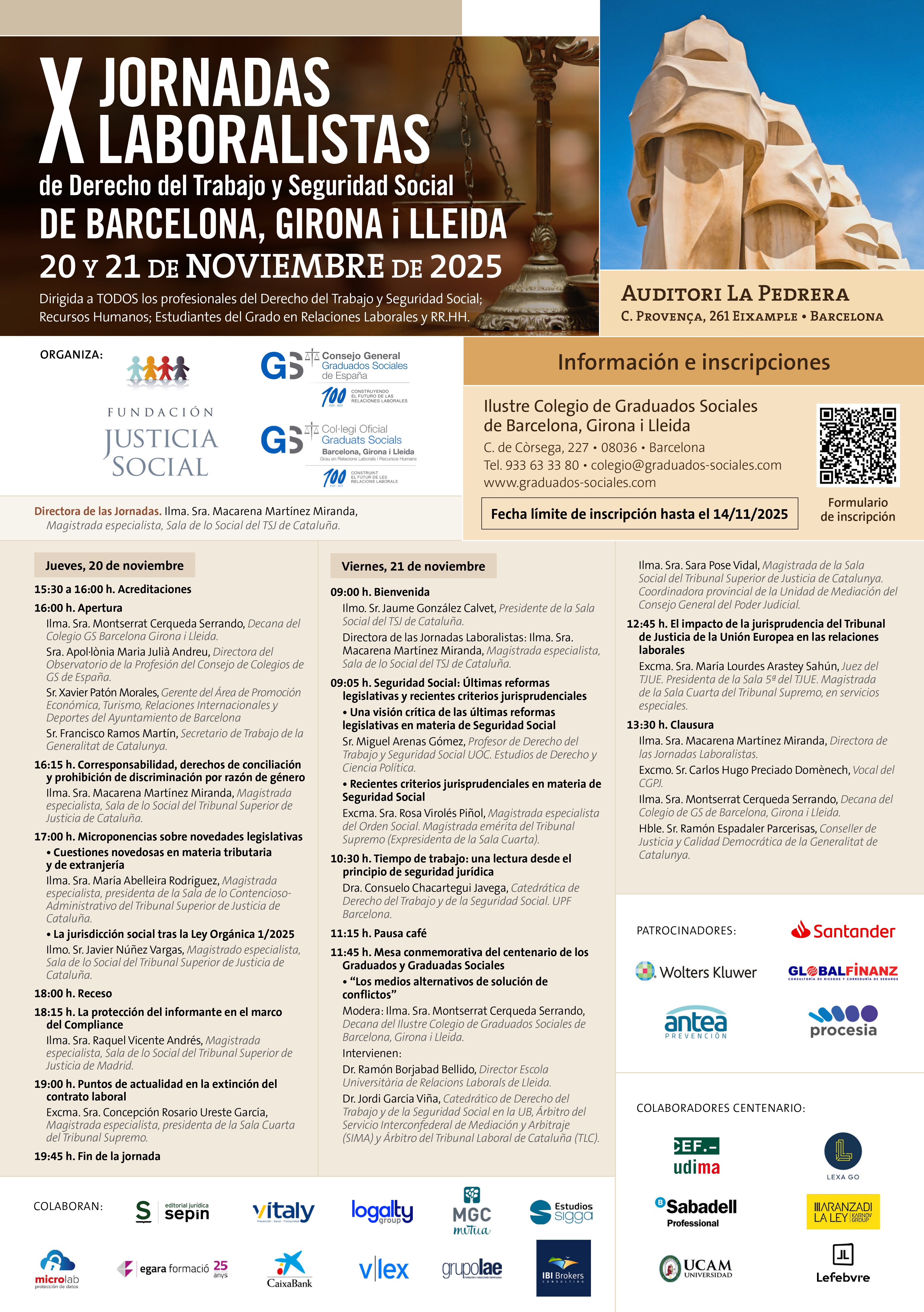 X JORNADA LABORALISTA DE BARCELONA, GIRONA Y LLEIDA 